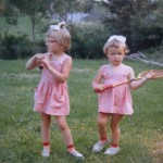 Tennis-ess, med søster Tone